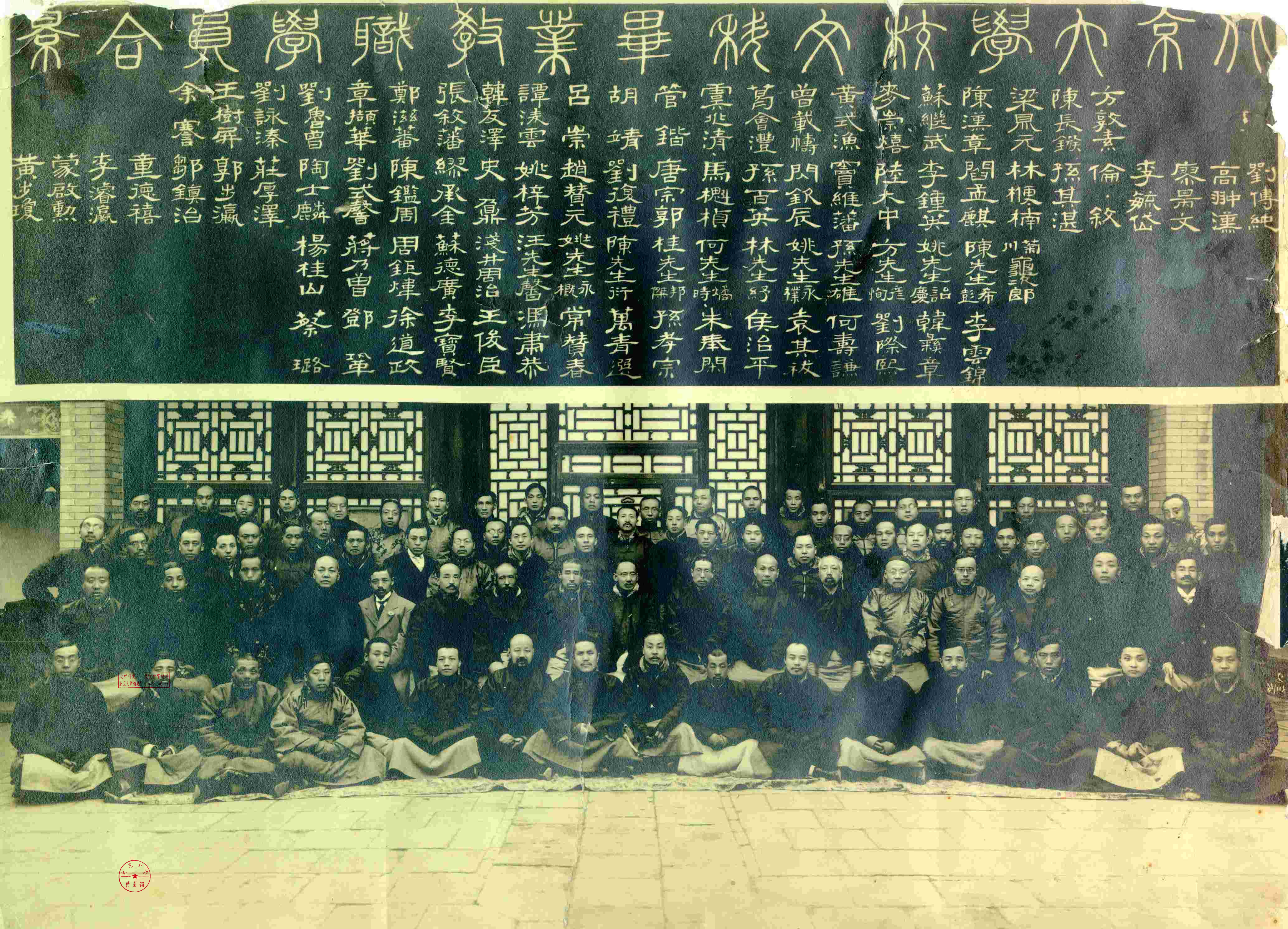 1913年北京大学文科毕业教职学员合影.jpg.jpg